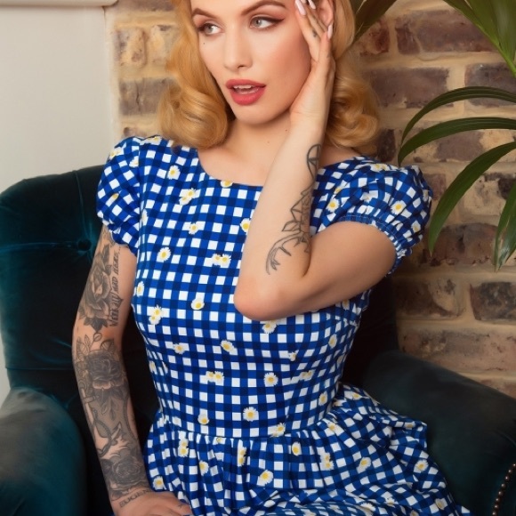 Collectif Gingham Daisy Dress 